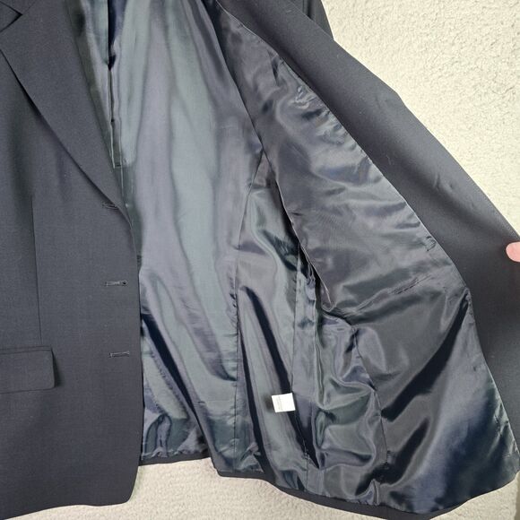 Talbots Wool Classic Blazer 16 Made In Japan Tailored Notched Lapel Navy Lined - Picture 13 of 15